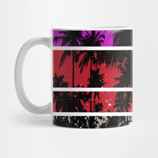 Retro Beach Palm Tree 80s Sunset Vintage Mug